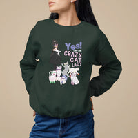 Mother's Day Cat Lover Sweatshirt Yes I Am The Crazy Cat Mom - Wonder Print Shop