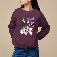 Mother's Day Cat Lover Sweatshirt Yes I Am The Crazy Cat Mom - Wonder Print Shop