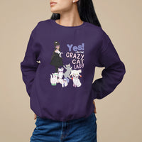 Mother's Day Cat Lover Sweatshirt Yes I Am The Crazy Cat Mom - Wonder Print Shop