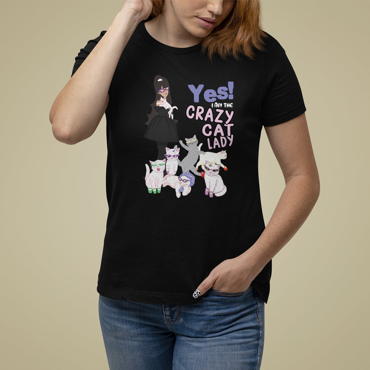 Mother's Day Cat Lover T Shirt For Women Yes I Am The Crazy Cat Mom - Wonder Print Shop