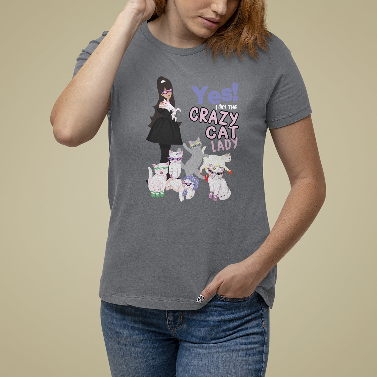 Mother's Day Cat Lover T Shirt For Women Yes I Am The Crazy Cat Mom - Wonder Print Shop