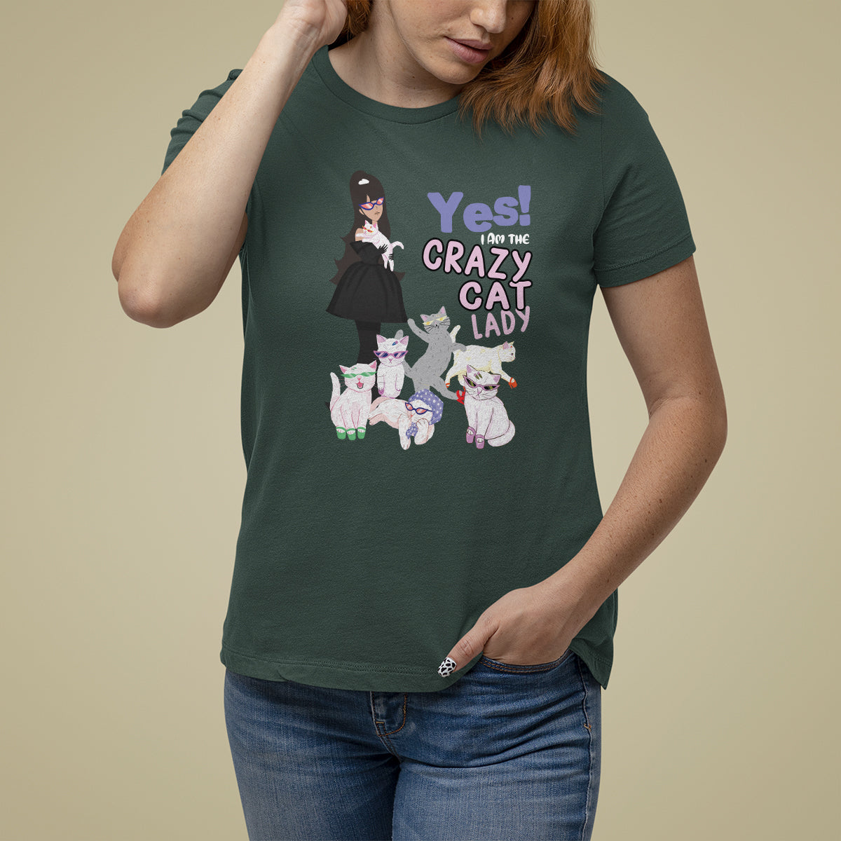 Mother's Day Cat Lover T Shirt For Women Yes I Am The Crazy Cat Mom - Wonder Print Shop