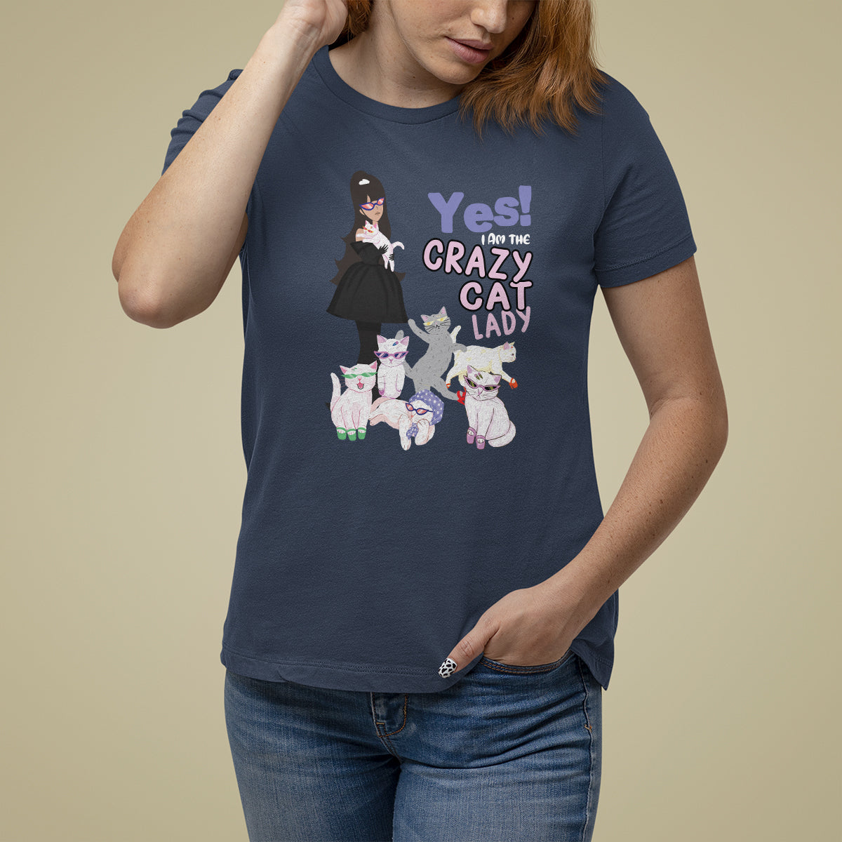 Mother's Day Cat Lover T Shirt For Women Yes I Am The Crazy Cat Mom - Wonder Print Shop