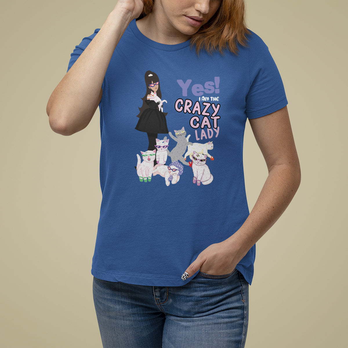 Mother's Day Cat Lover T Shirt For Women Yes I Am The Crazy Cat Mom - Wonder Print Shop