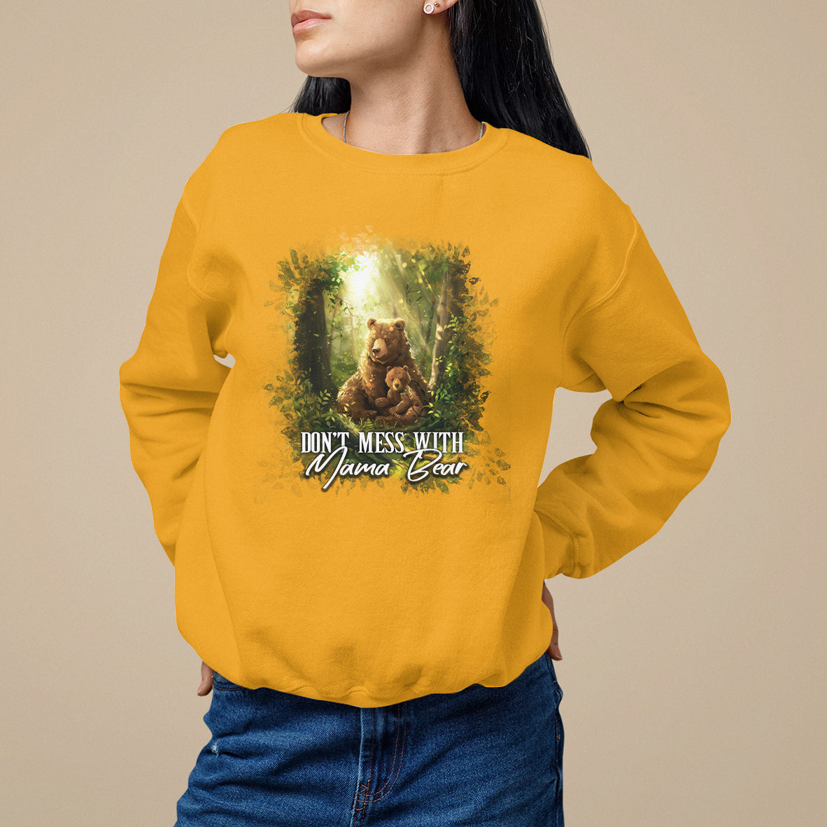 Mother's Day Sweatshirt Don't Mess With Mama Bear Fairy Forest - Wonder Print Shop