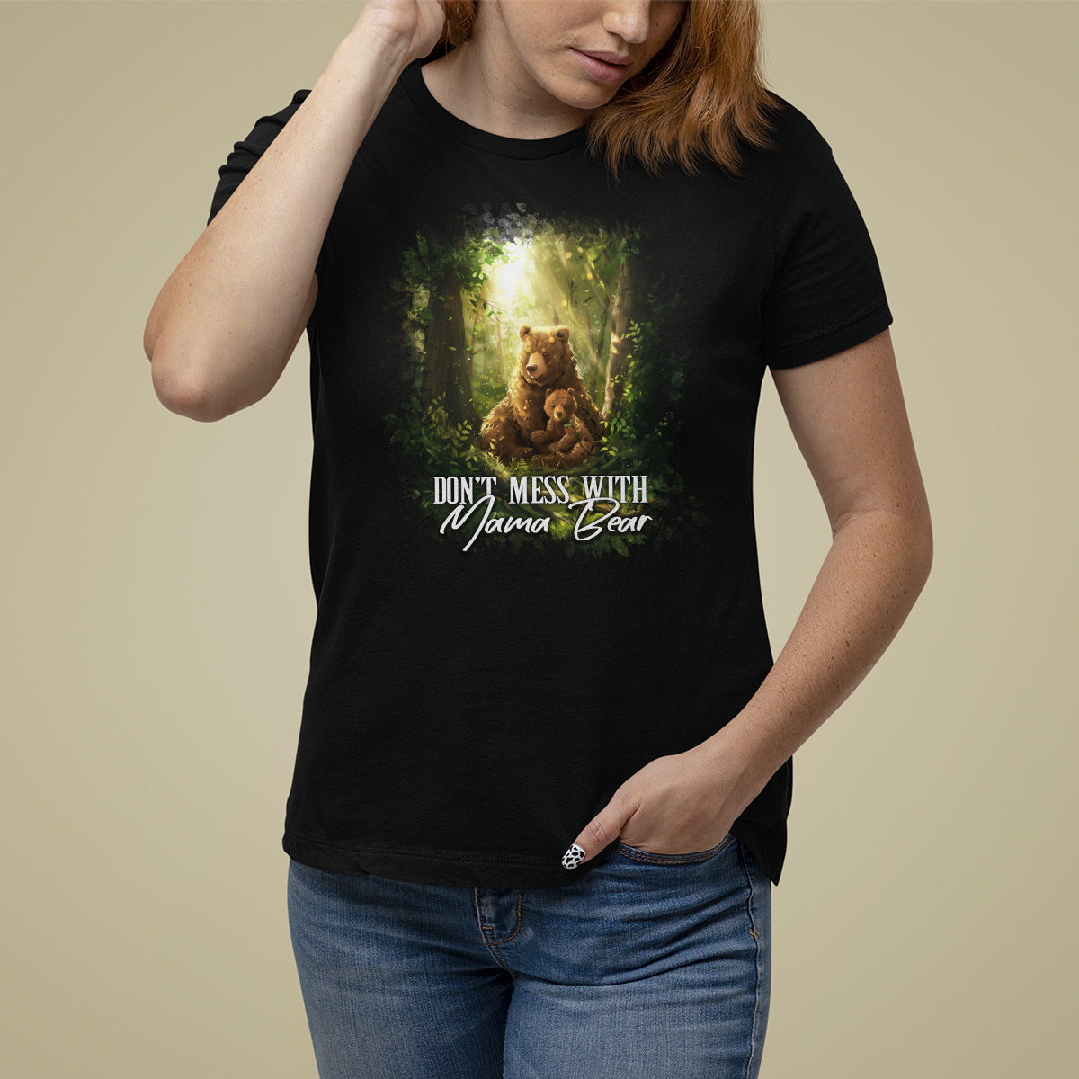 Mother's Day T Shirt For Women Don't Mess With Mama Bear Fairy Forest - Wonder Print Shop