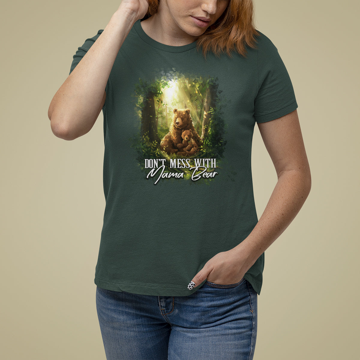 Mother's Day T Shirt For Women Don't Mess With Mama Bear Fairy Forest - Wonder Print Shop