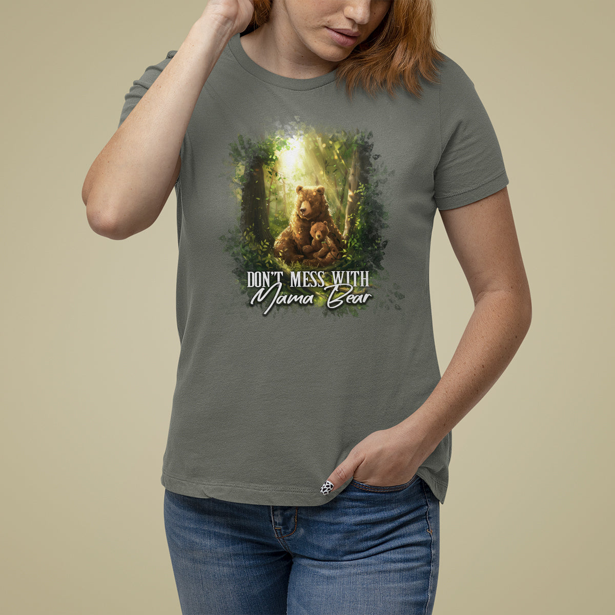 Mother's Day T Shirt For Women Don't Mess With Mama Bear Fairy Forest - Wonder Print Shop