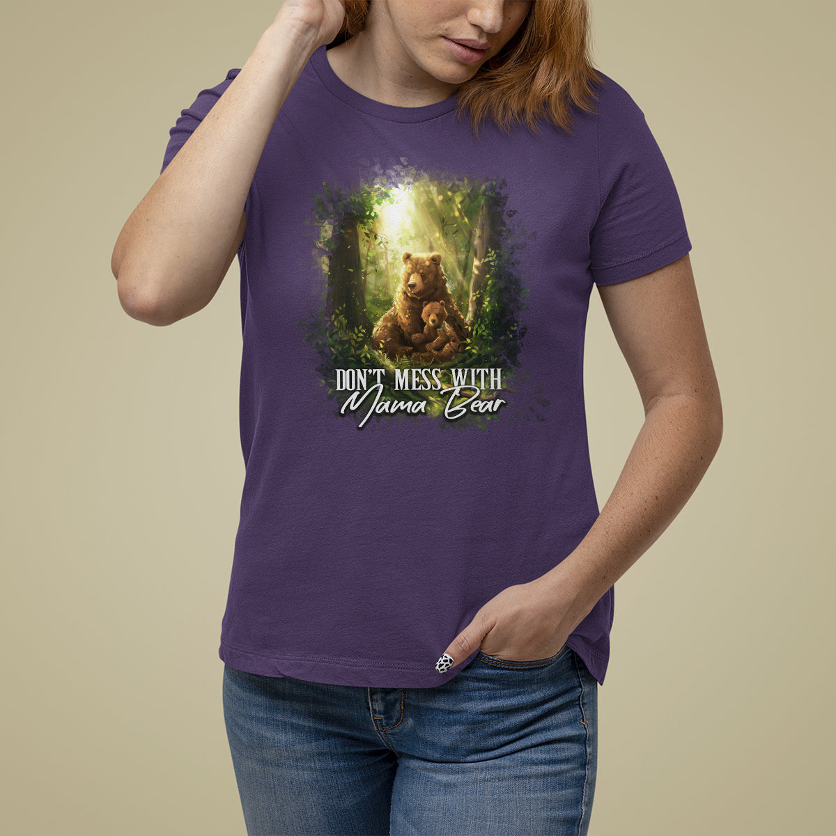 Mother's Day T Shirt For Women Don't Mess With Mama Bear Fairy Forest - Wonder Print Shop