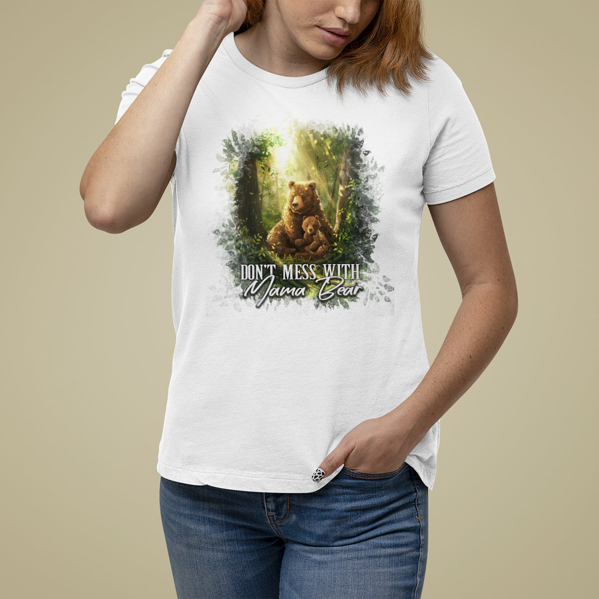 Mother's Day T Shirt For Women Don't Mess With Mama Bear Fairy Forest - Wonder Print Shop