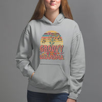 Mother's Day Grandma Groovy Floral Hippie Retro Flower Hoodie - Wonder Print Shop