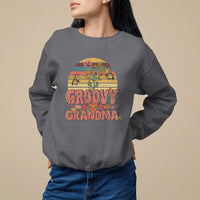 Mother's Day Grandma Groovy Floral Hippie Retro Flower Sweatshirt - Wonder Print Shop