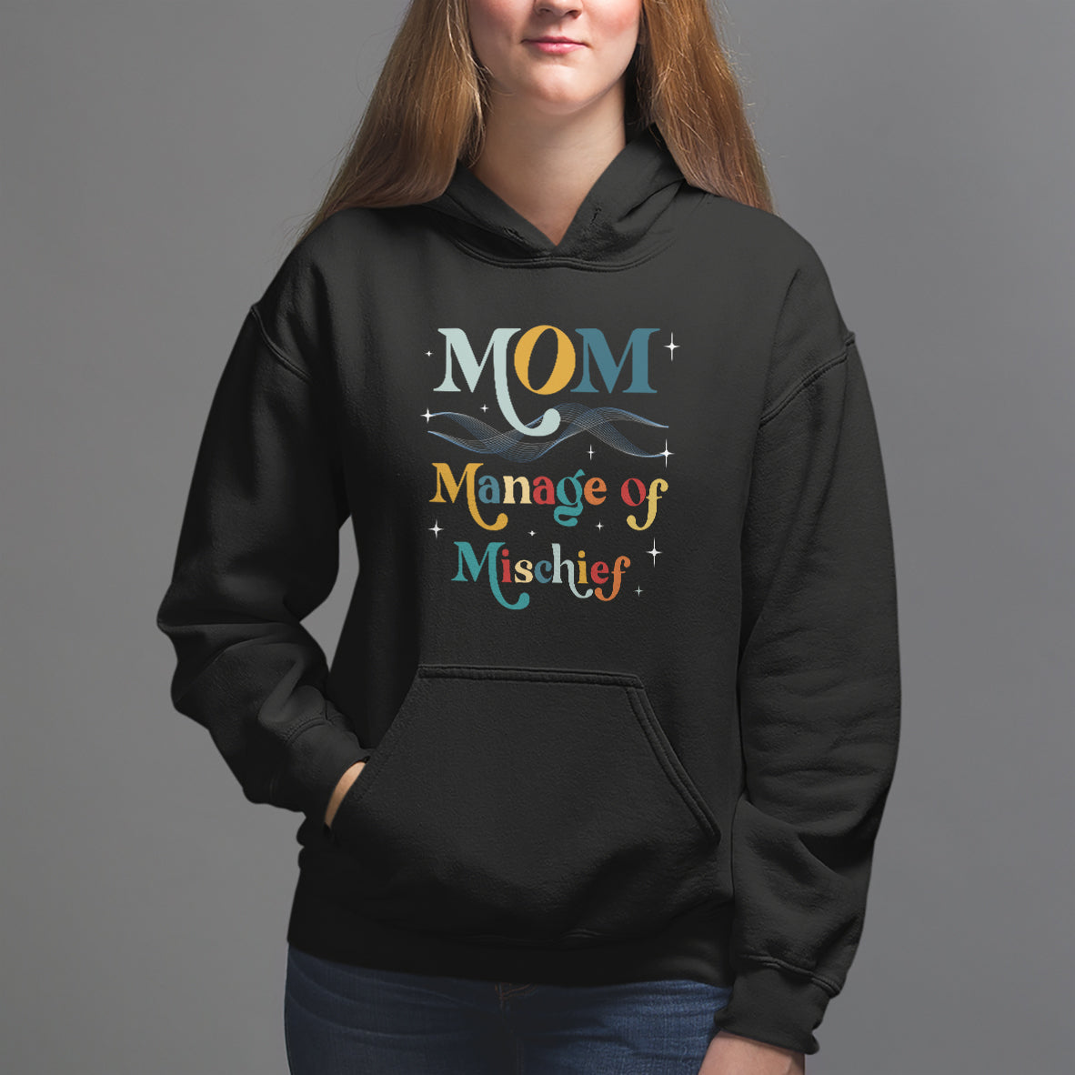 Mother's Day Hoodie Manager of Mischief Funny Mom Wizard Magic - Wonder Print Shop