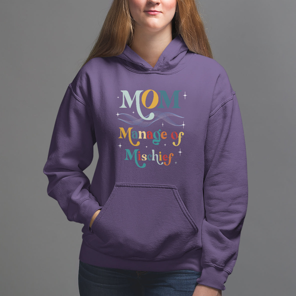 Mother's Day Hoodie Manager of Mischief Funny Mom Wizard Magic - Wonder Print Shop