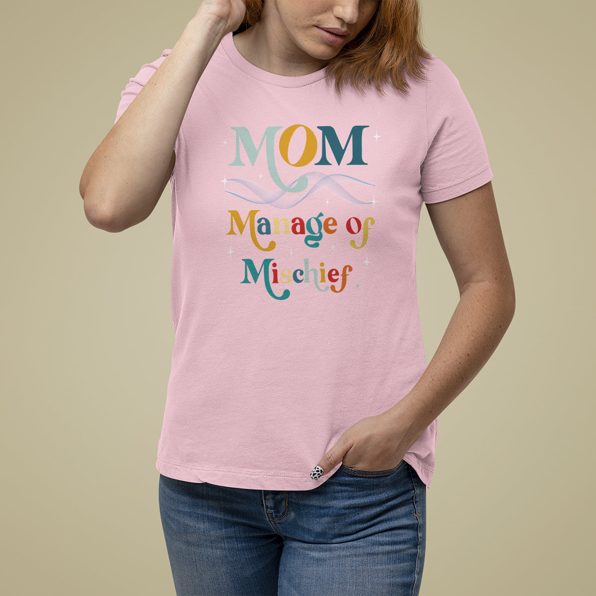 Mother's Day T Shirt For Women Manager of Mischief Funny Mom Wizard Magic - Wonder Print Shop