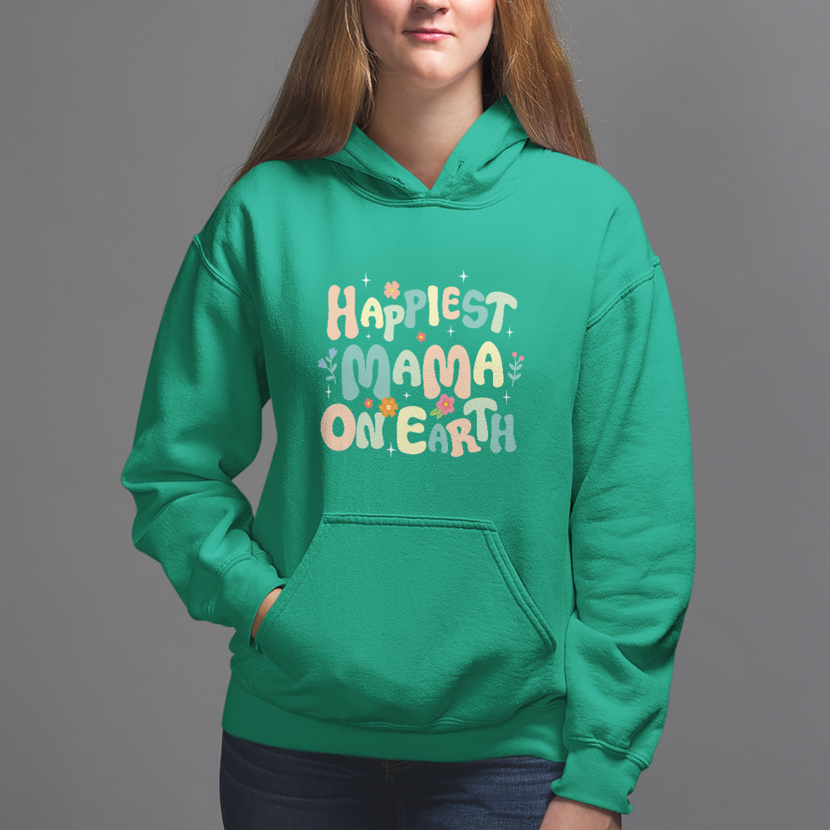 Mother's Day Hoodie Happiest Mama On Earth Groovy - Wonder Print Shop
