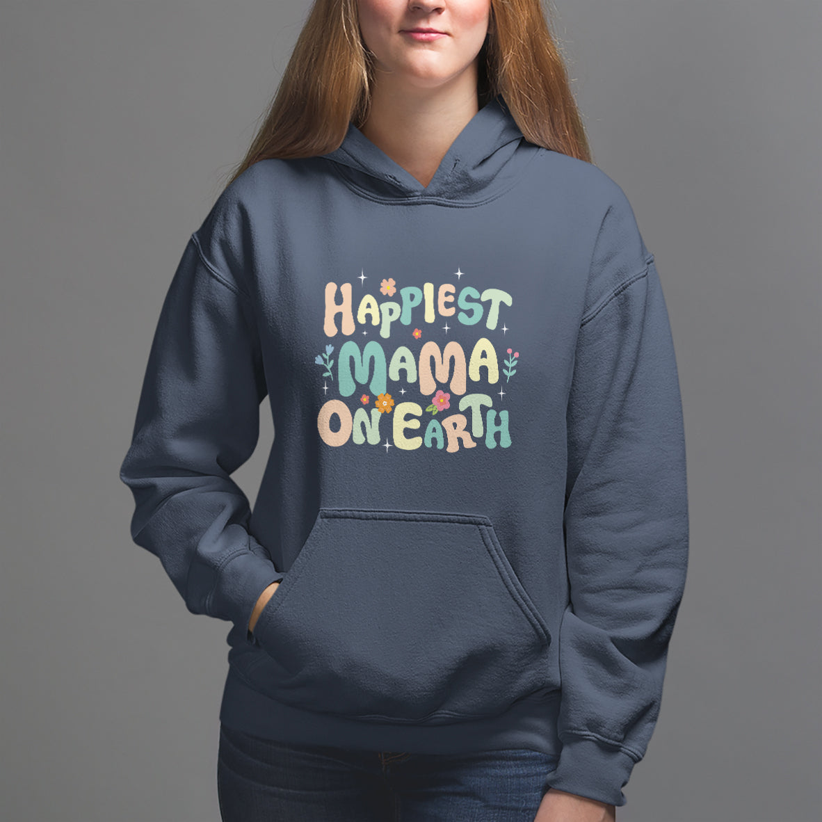 Mother's Day Hoodie Happiest Mama On Earth Groovy - Wonder Print Shop