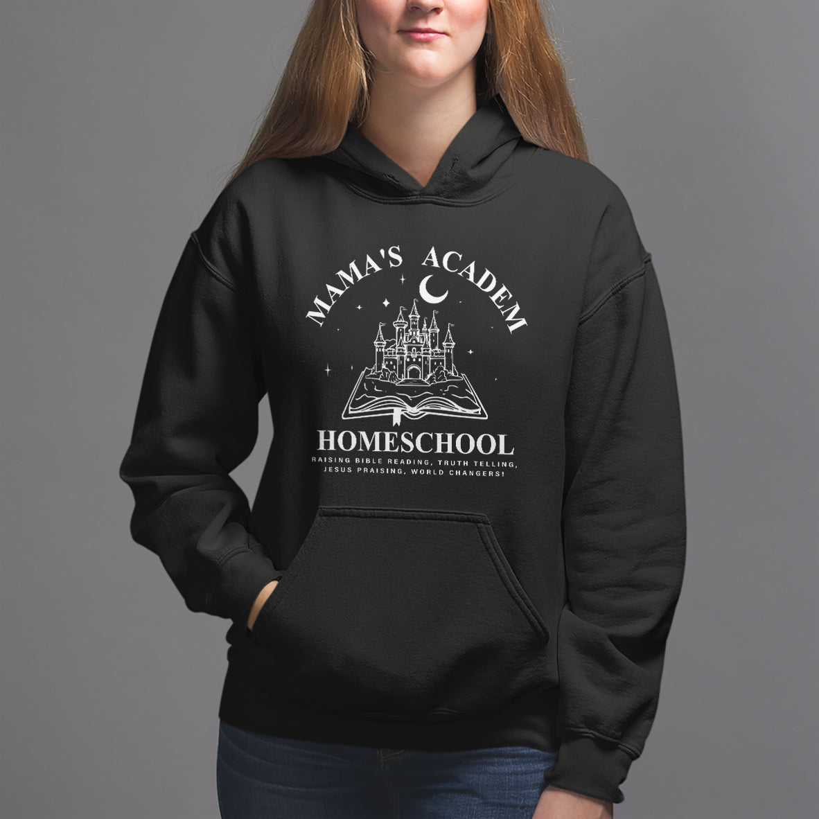Mother's Day Hoodie Mama's Academy Homeschool Cute Stay At Home Mom - Wonder Print Shop