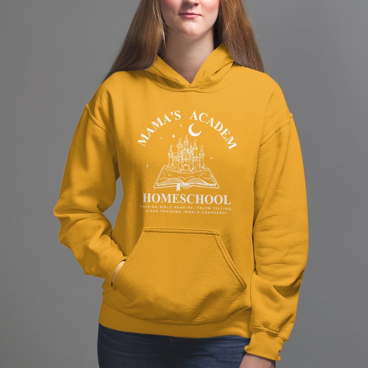 Mother's Day Hoodie Mama's Academy Homeschool Cute Stay At Home Mom - Wonder Print Shop