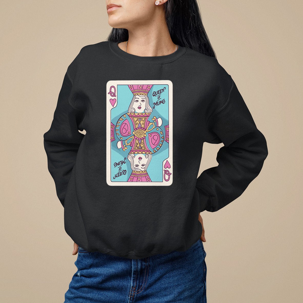 Mother's Day Sweatshirt Queen Of Mums Best Mom Ever - Wonder Print Shop