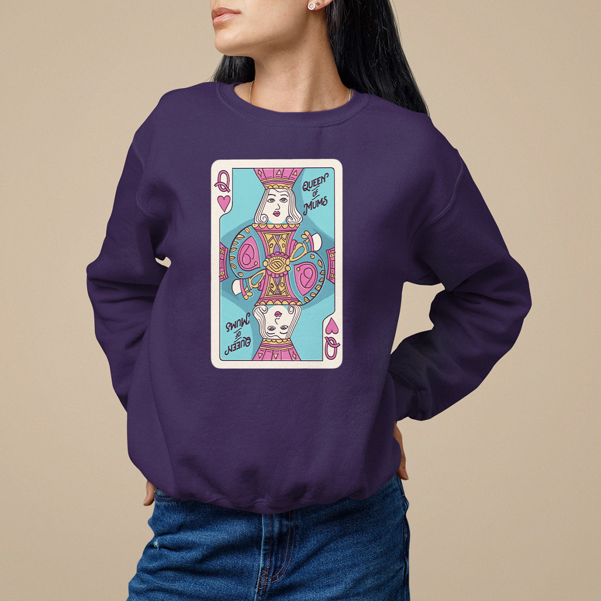 Mother's Day Sweatshirt Queen Of Mums Best Mom Ever - Wonder Print Shop