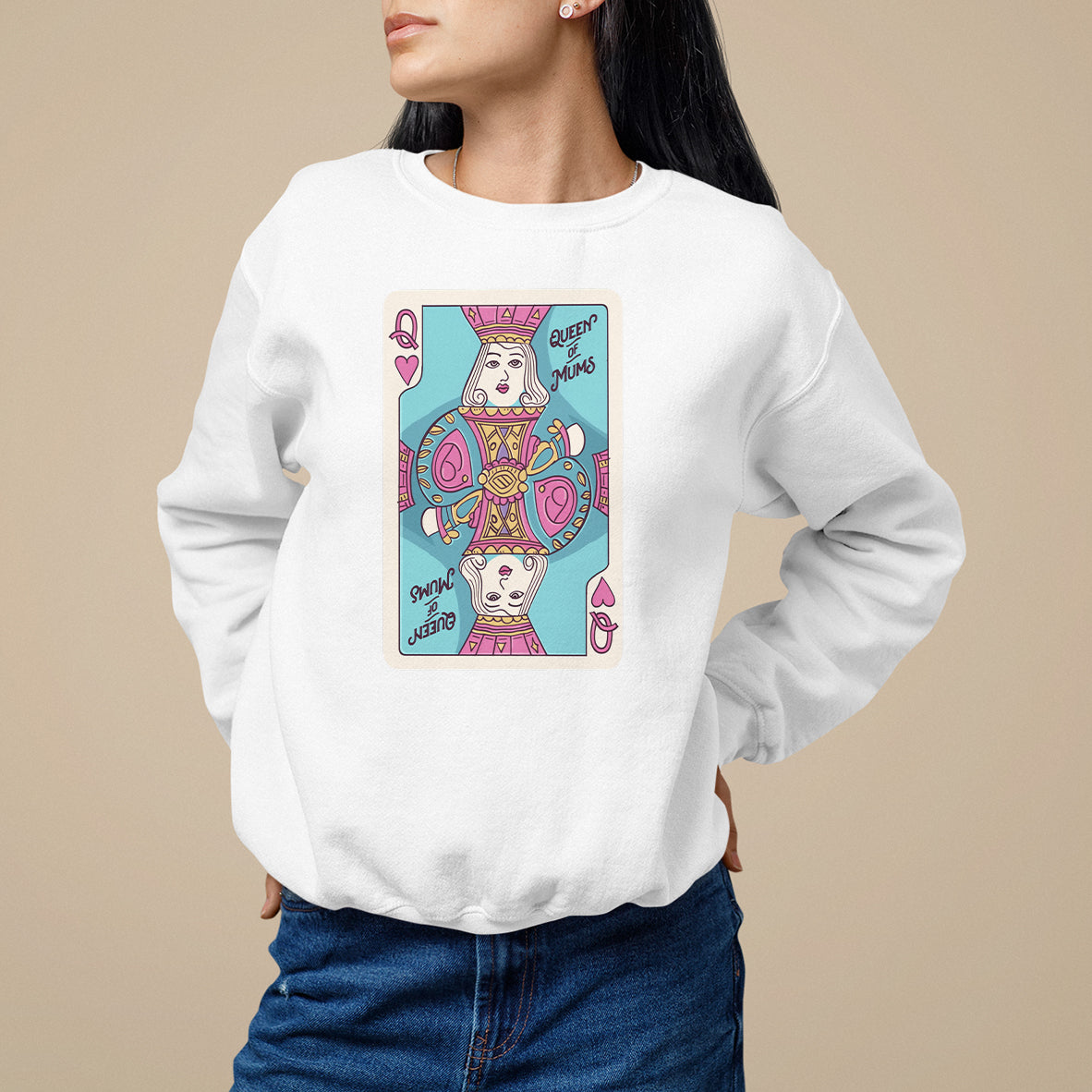 Mother's Day Sweatshirt Queen Of Mums Best Mom Ever - Wonder Print Shop