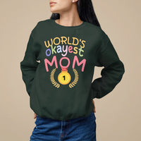 Mother's Day Sweatshirt World's Okayest Mom Medal - Wonder Print Shop
