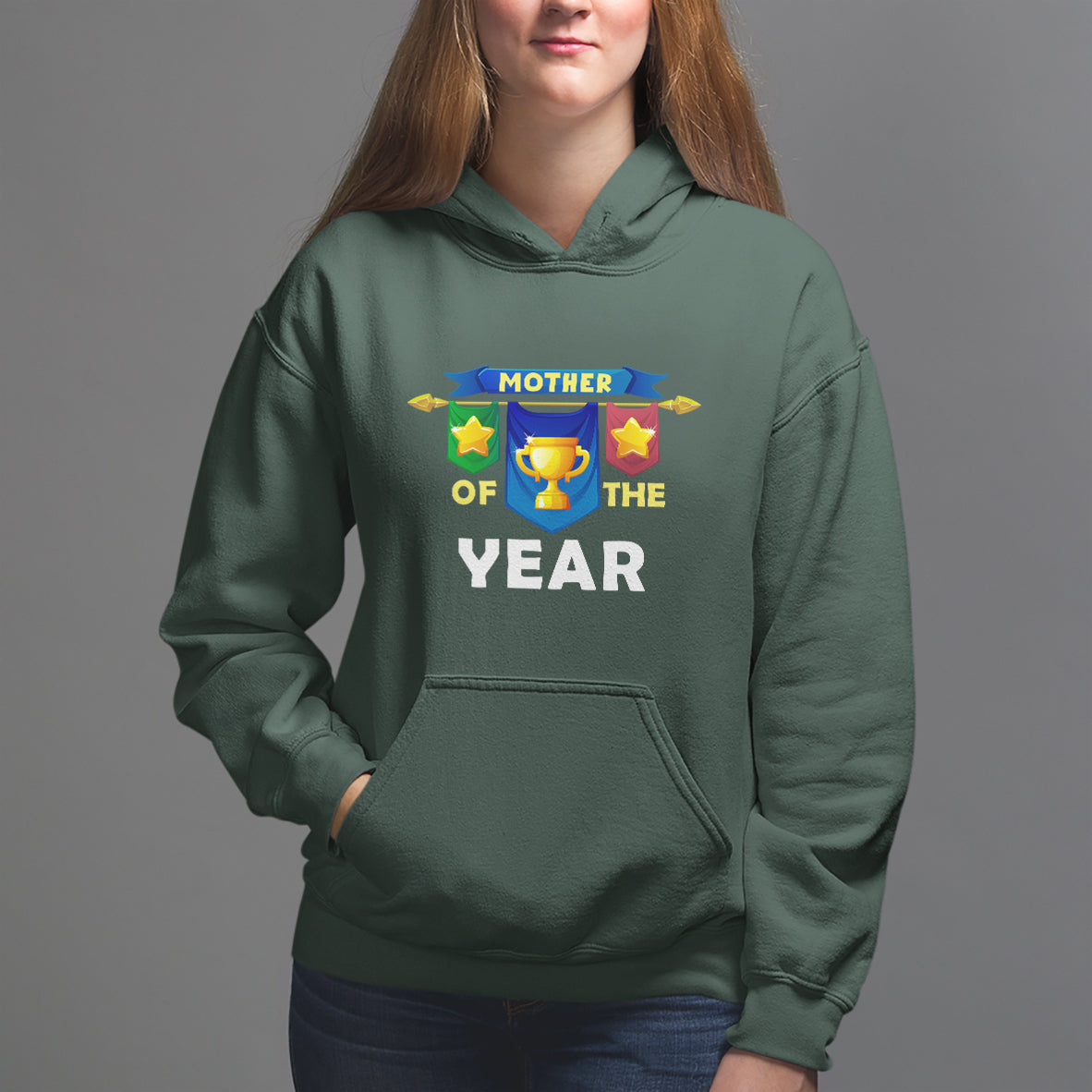 Mother's Day Hoodie Mother Of The Year Award Medal - Wonder Print Shop