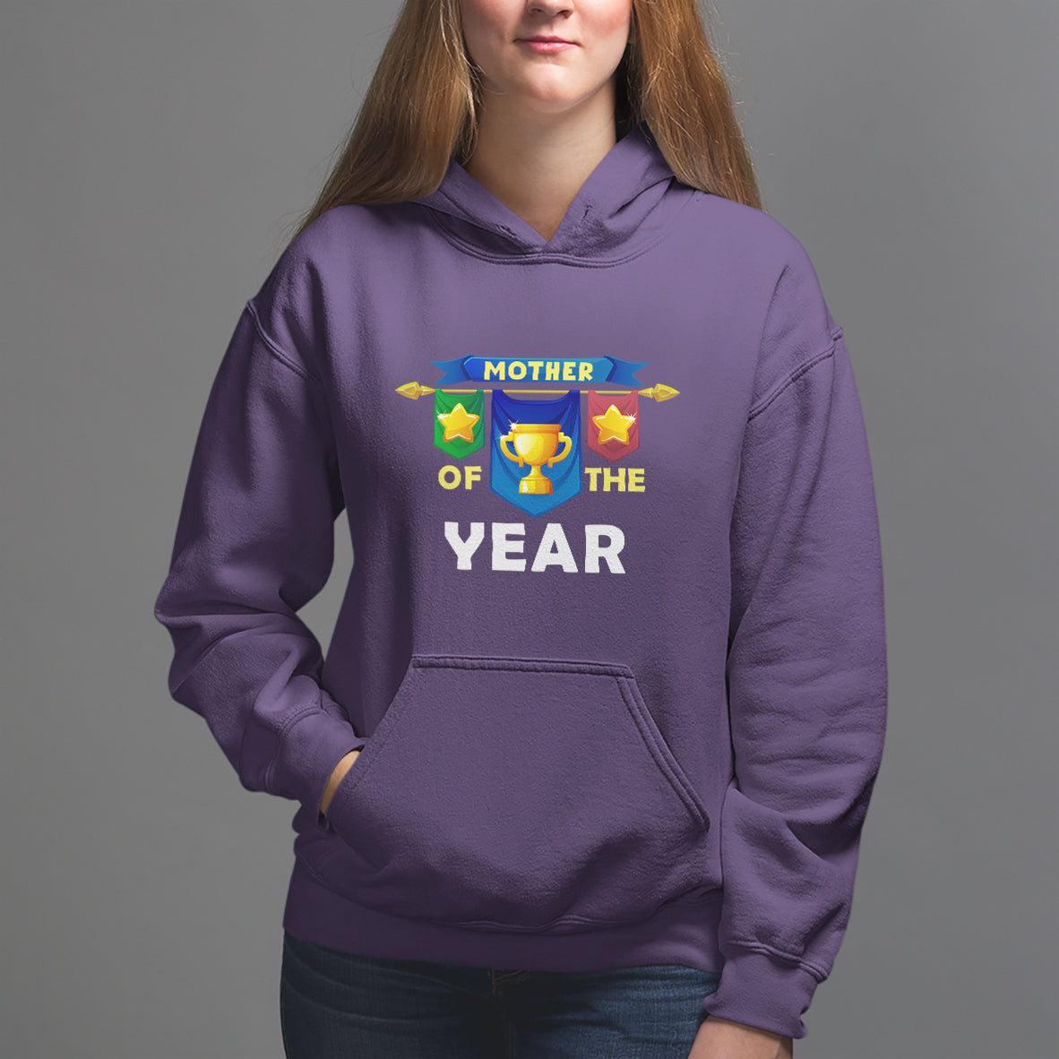Mother's Day Hoodie Mother Of The Year Award Medal - Wonder Print Shop
