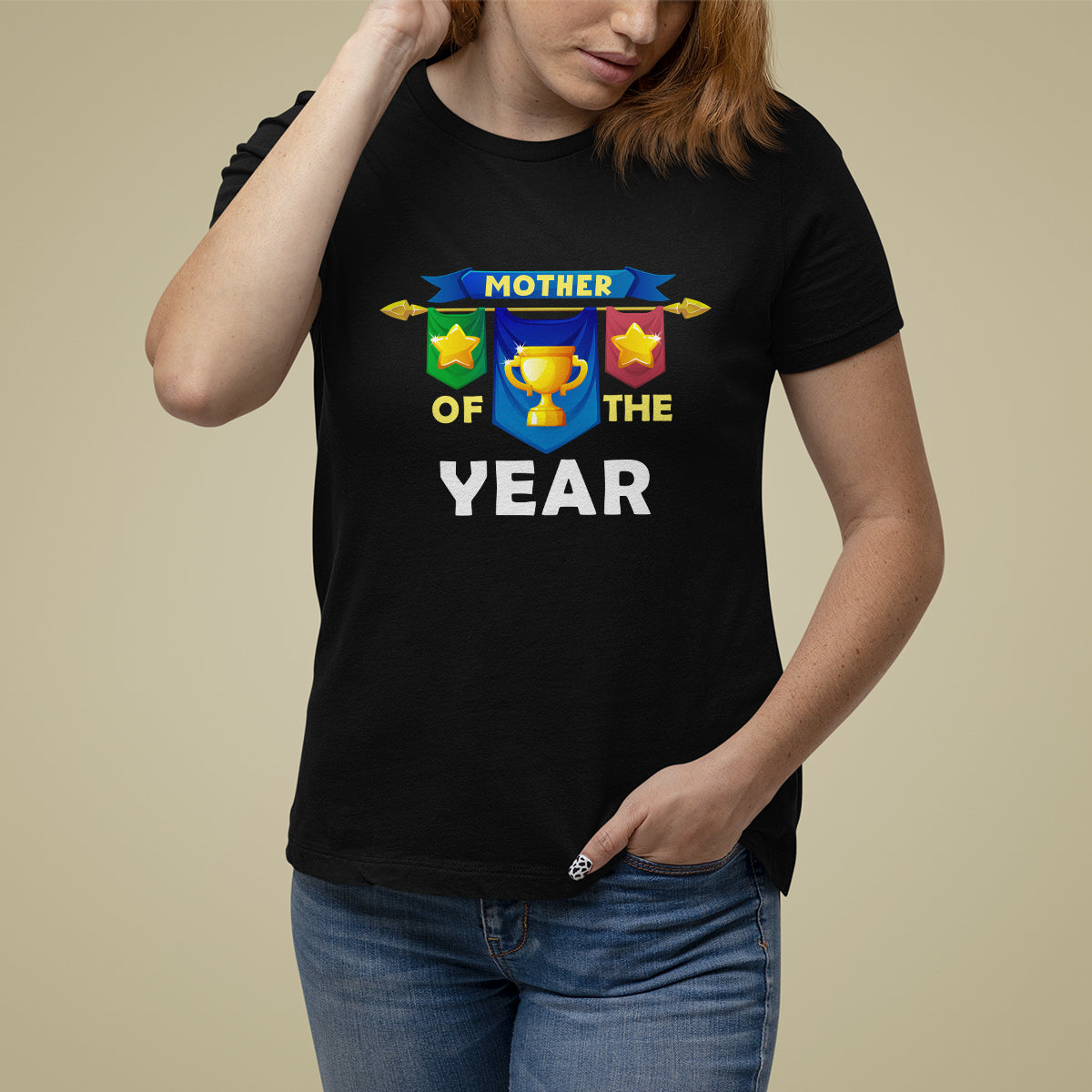 Mother's Day T Shirt For Women Mother Of The Year Award Medal - Wonder Print Shop