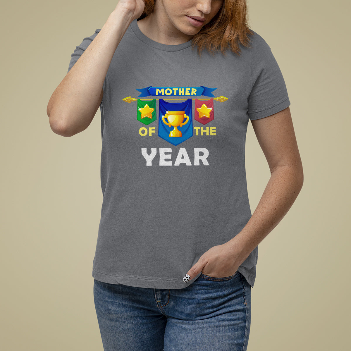 Mother's Day T Shirt For Women Mother Of The Year Award Medal - Wonder Print Shop