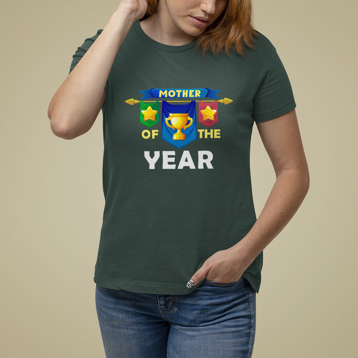 Mother's Day T Shirt For Women Mother Of The Year Award Medal - Wonder Print Shop