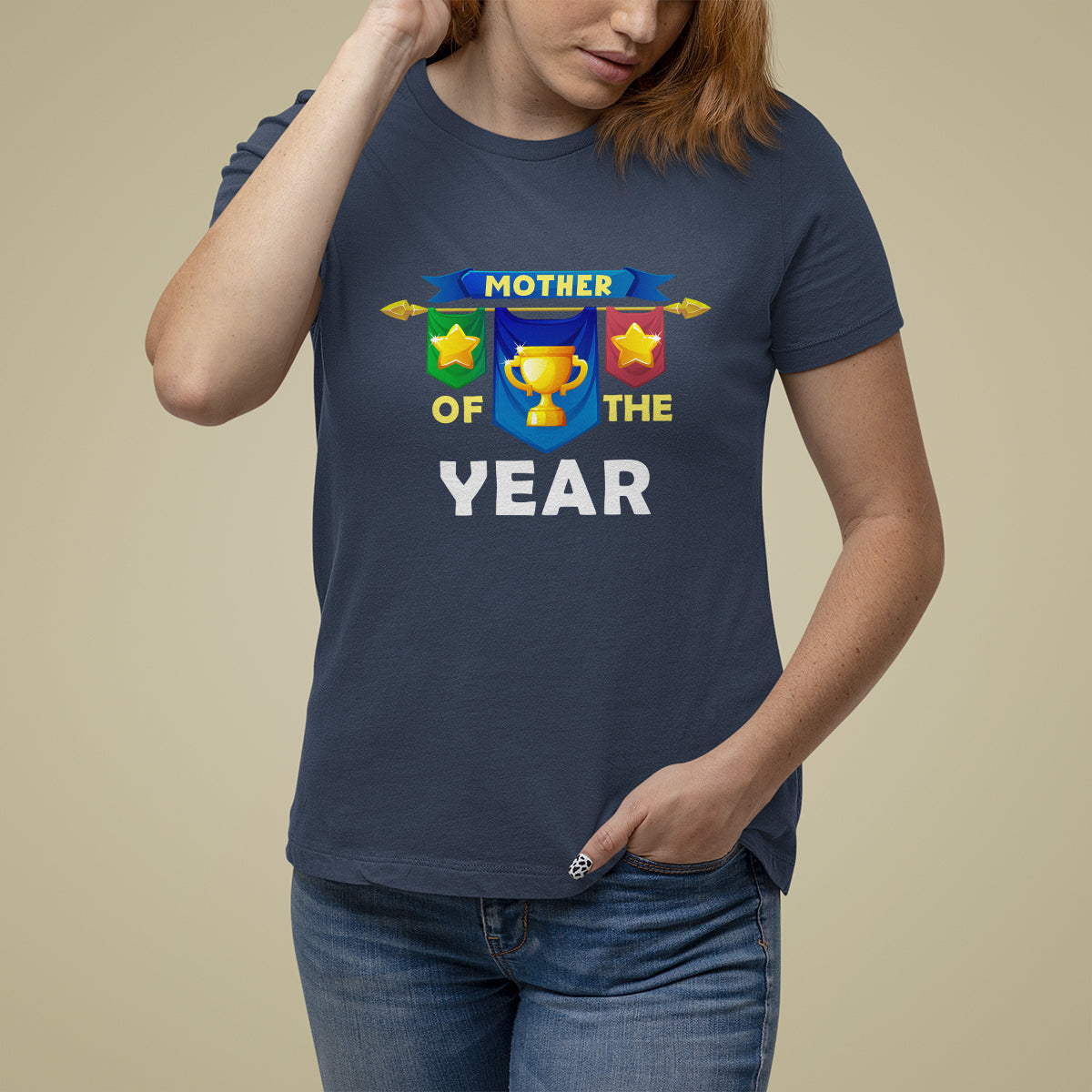Mother's Day T Shirt For Women Mother Of The Year Award Medal - Wonder Print Shop