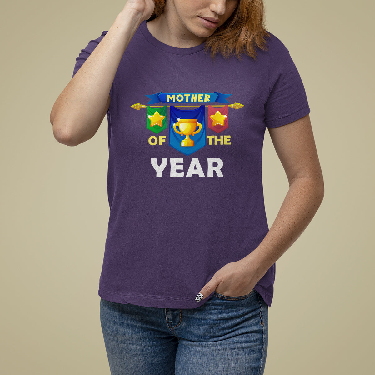 Mother's Day T Shirt For Women Mother Of The Year Award Medal - Wonder Print Shop