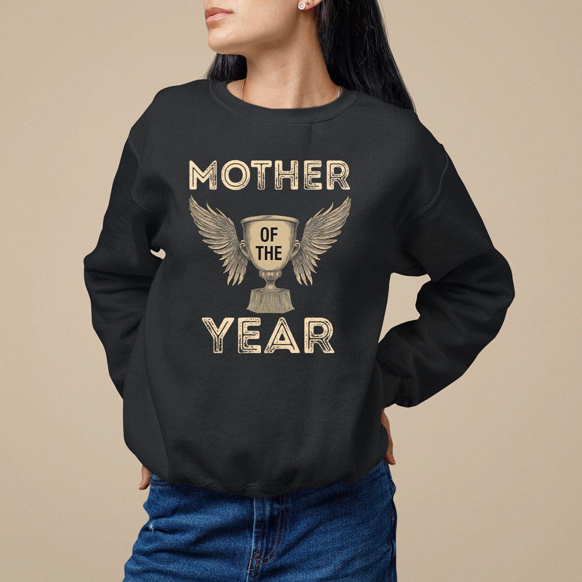 Mother's Day Sweatshirt Mother Of The Year Award Medal - Wonder Print Shop
