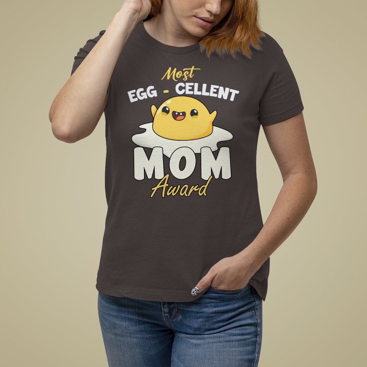Mother's Day T Shirt For Women Most Eggcelent Mom Cute Egg - Wonder Print Shop