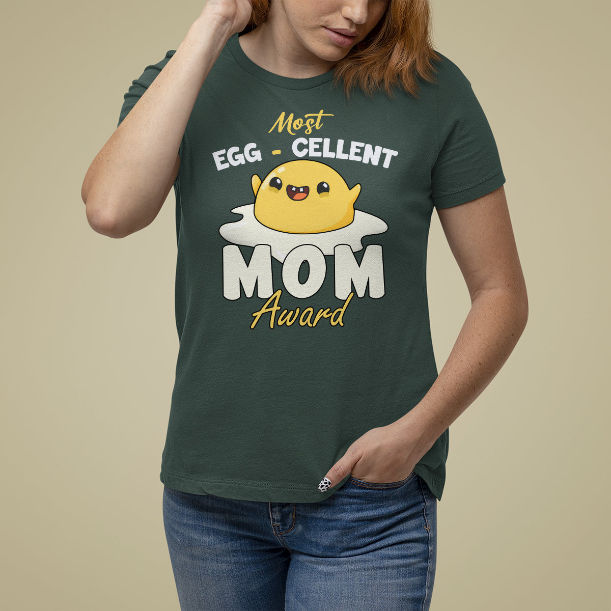 Mother's Day T Shirt For Women Most Eggcelent Mom Cute Egg - Wonder Print Shop