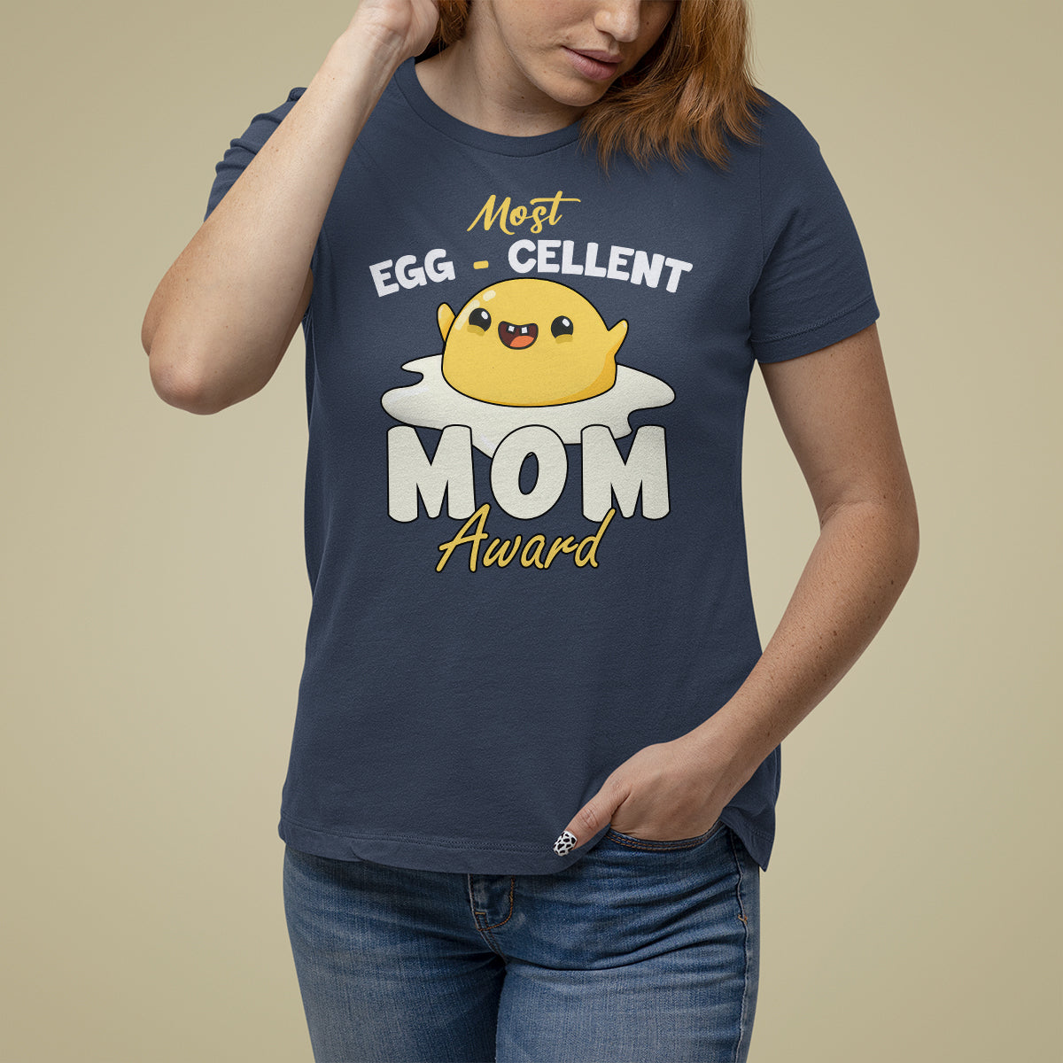Mother's Day T Shirt For Women Most Eggcelent Mom Cute Egg - Wonder Print Shop