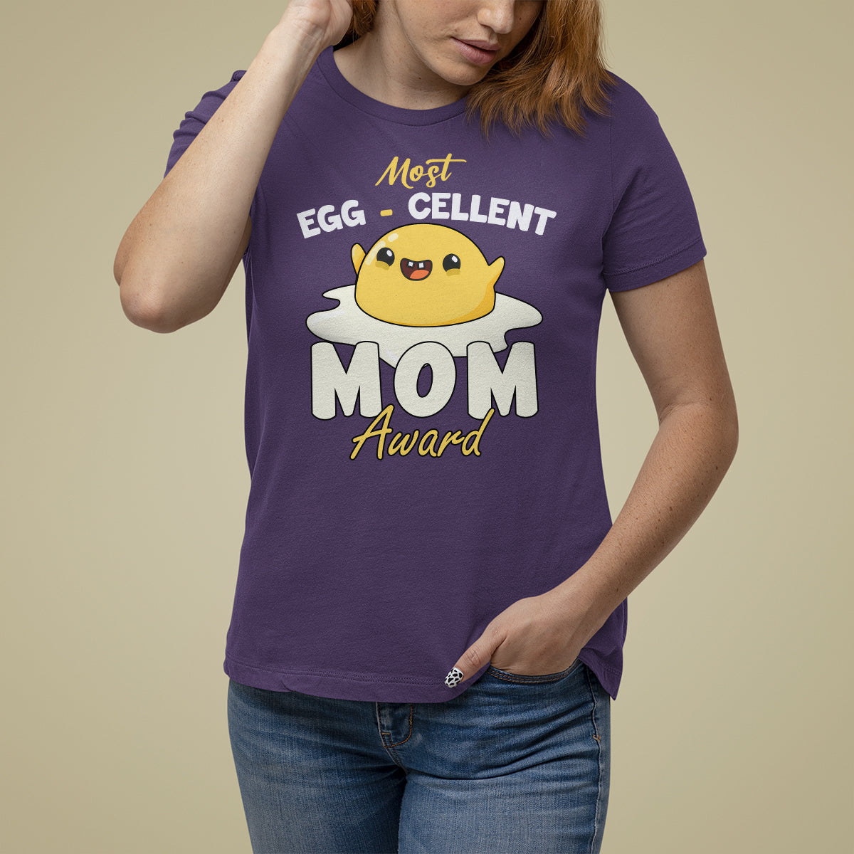 Mother's Day T Shirt For Women Most Eggcelent Mom Cute Egg - Wonder Print Shop