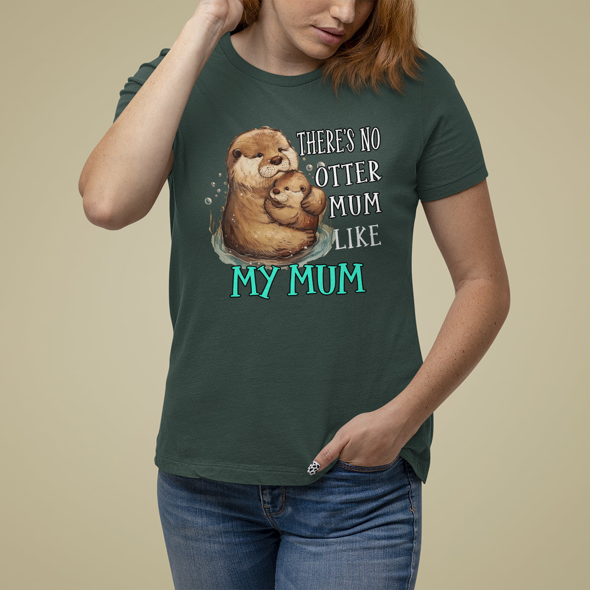 Mother's Day T Shirt For Women There's No Otter Mum Like My Mum - Wonder Print Shop