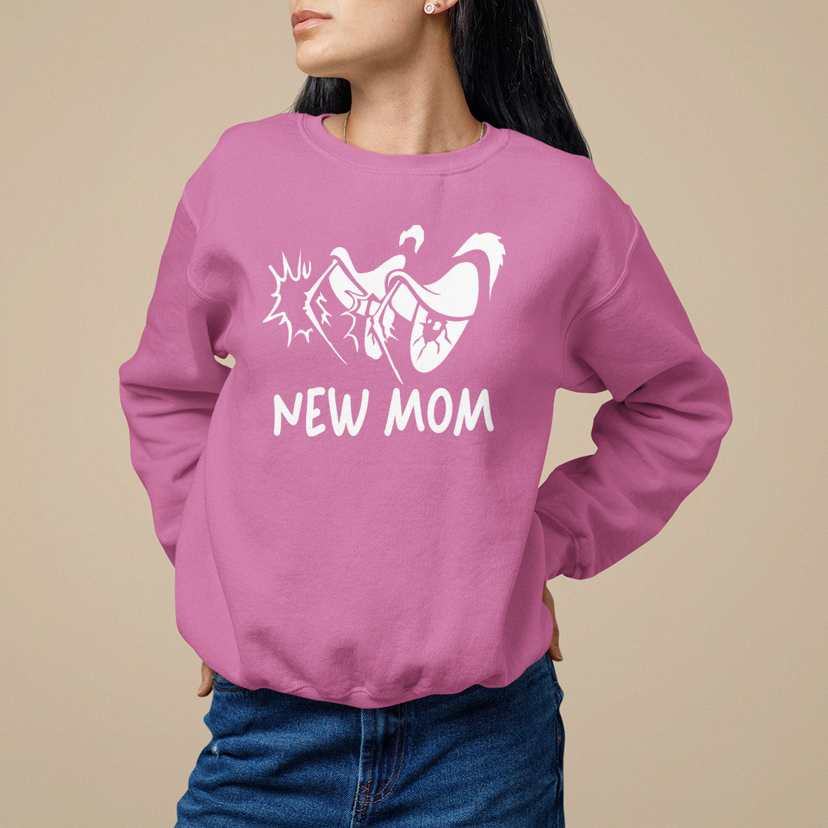 Mother's Day Sweatshirt New Mom Funny Eyes Need More Sleep - Wonder Print Shop