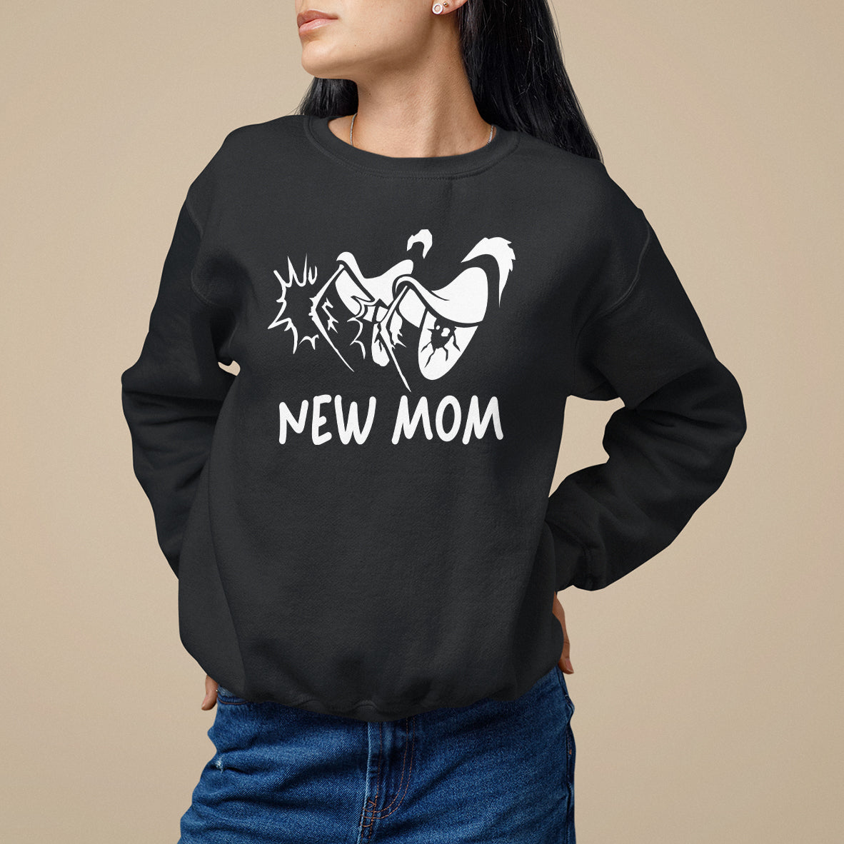Mother's Day Sweatshirt New Mom Funny Eyes Need More Sleep - Wonder Print Shop