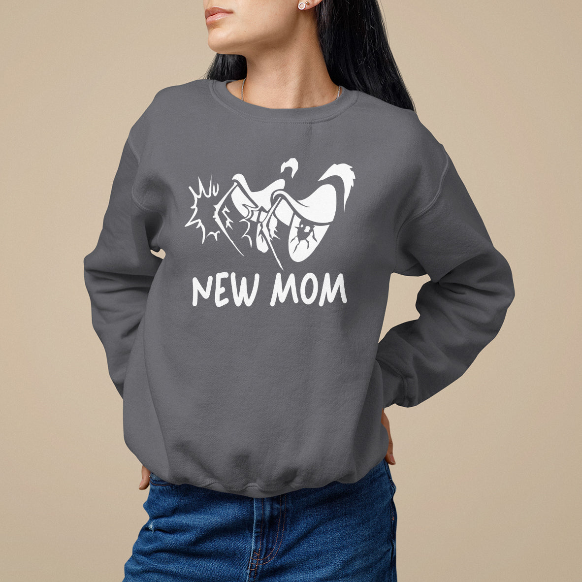 Mother's Day Sweatshirt New Mom Funny Eyes Need More Sleep - Wonder Print Shop
