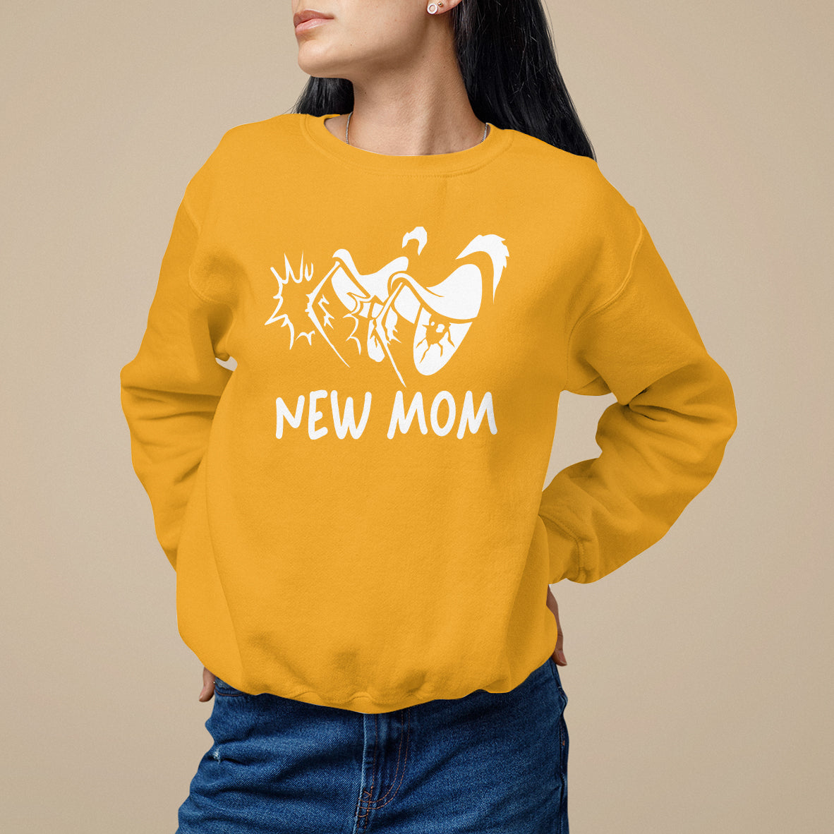 Mother's Day Sweatshirt New Mom Funny Eyes Need More Sleep - Wonder Print Shop