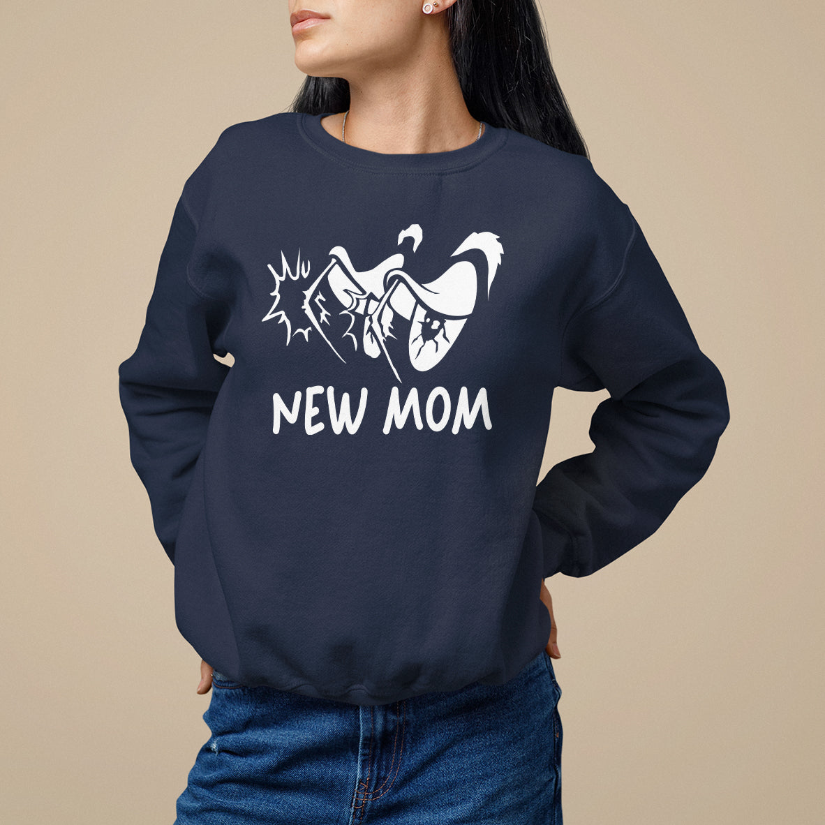 Mother's Day Sweatshirt New Mom Funny Eyes Need More Sleep - Wonder Print Shop