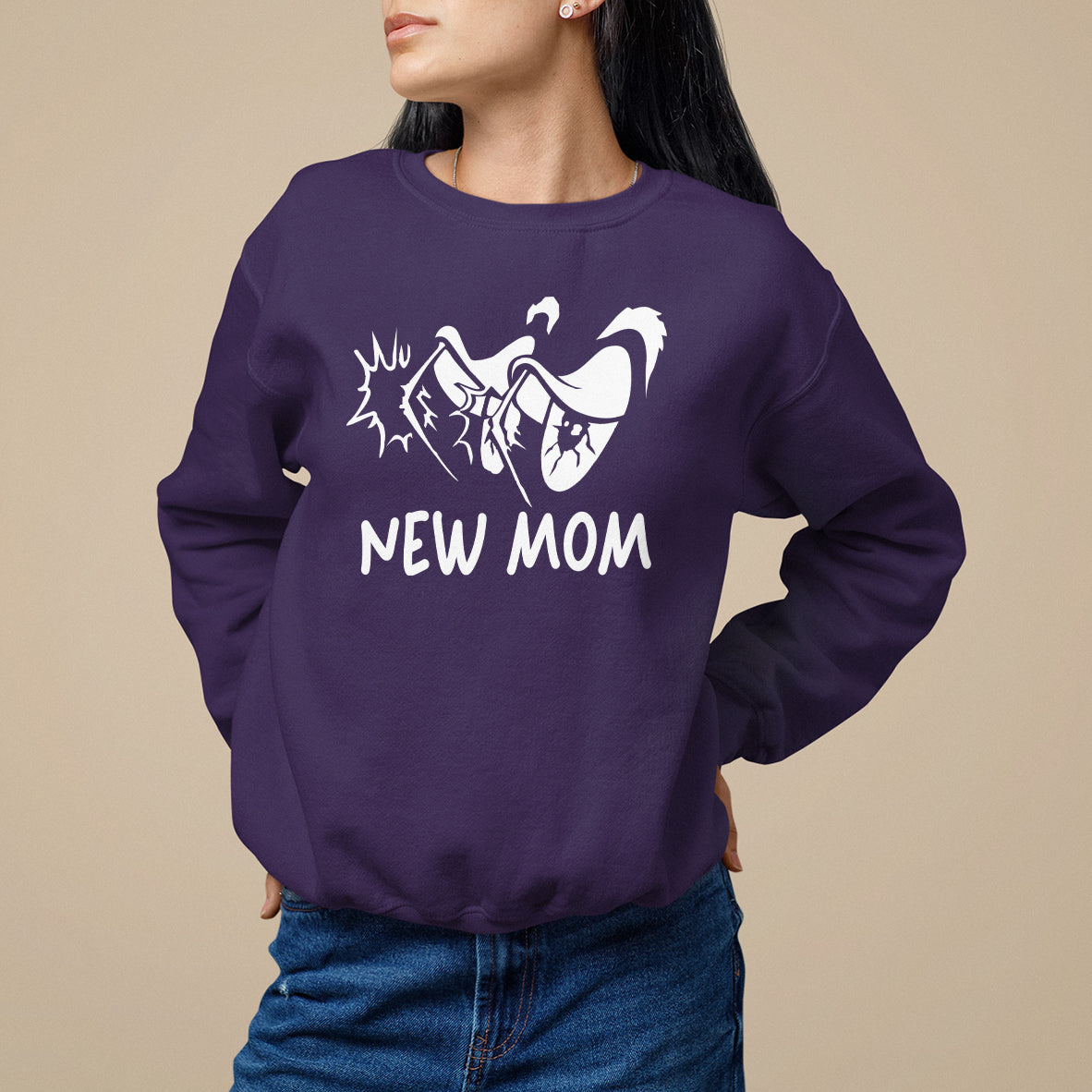 Mother's Day Sweatshirt New Mom Funny Eyes Need More Sleep - Wonder Print Shop