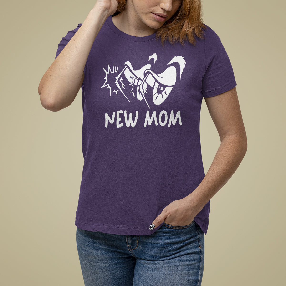 Mother's Day T Shirt For Women New Mom Funny Eyes Need More Sleep - Wonder Print Shop