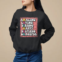 Mother's Day Sweatshirt Amazing Loving Strong Happy Selfless Graceful Mom - Wonder Print Shop