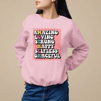 Mother's Day Sweatshirt Amazing Loving Strong Happy Selfless Graceful Mom - Wonder Print Shop