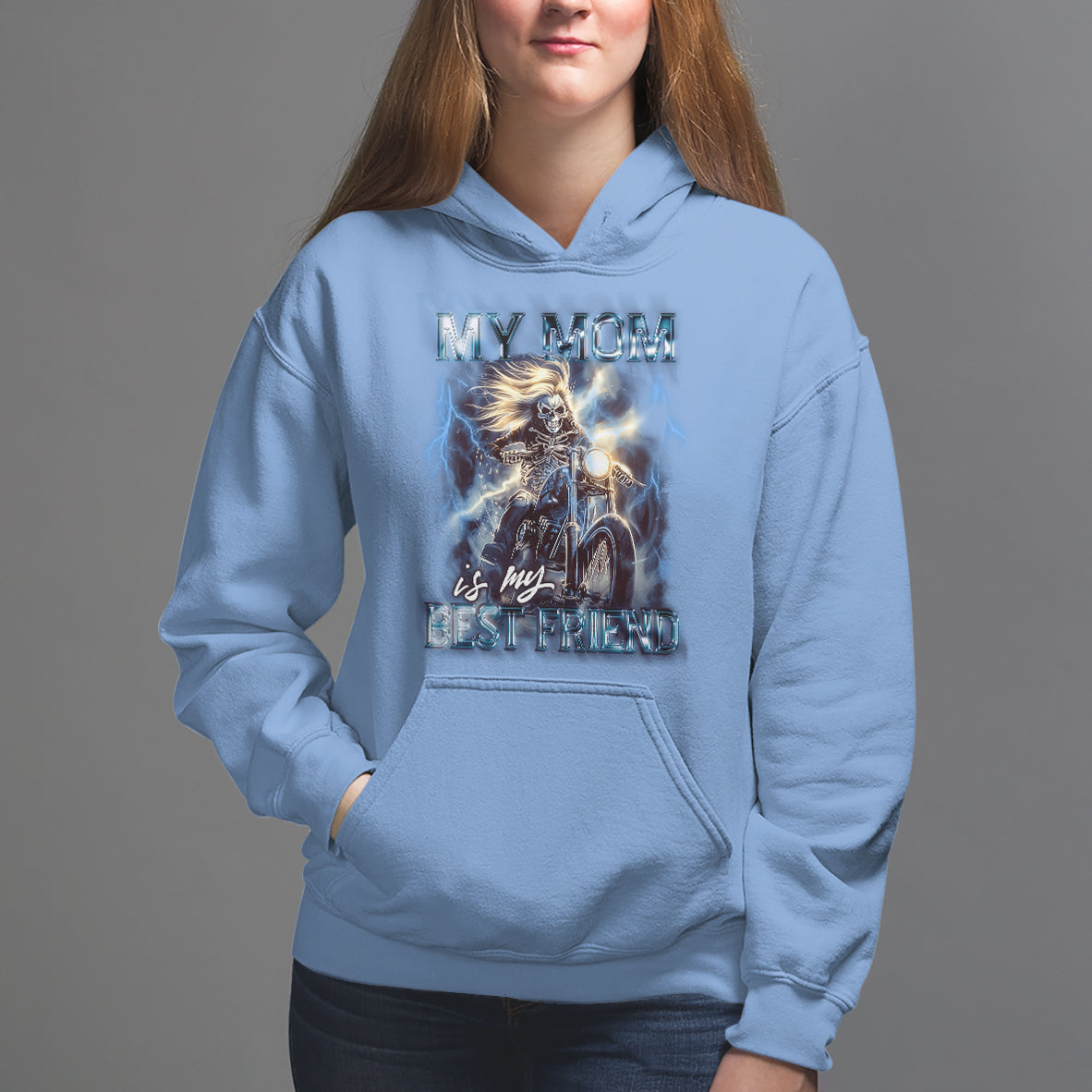 Mother's Day Hoodie My Mom Is My Best Friend Cool Mommy Motorcycle - Wonder Print Shop